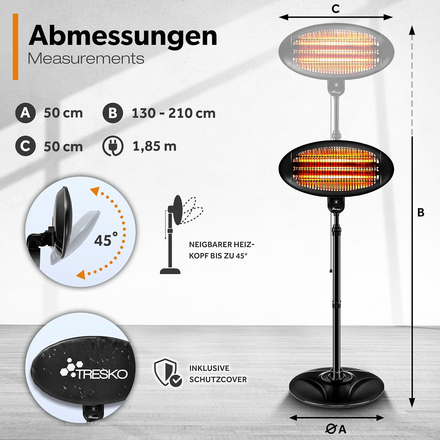 Thumbnail 4 de TRESKO Infrarot Stand-Heizstrahler 2000W