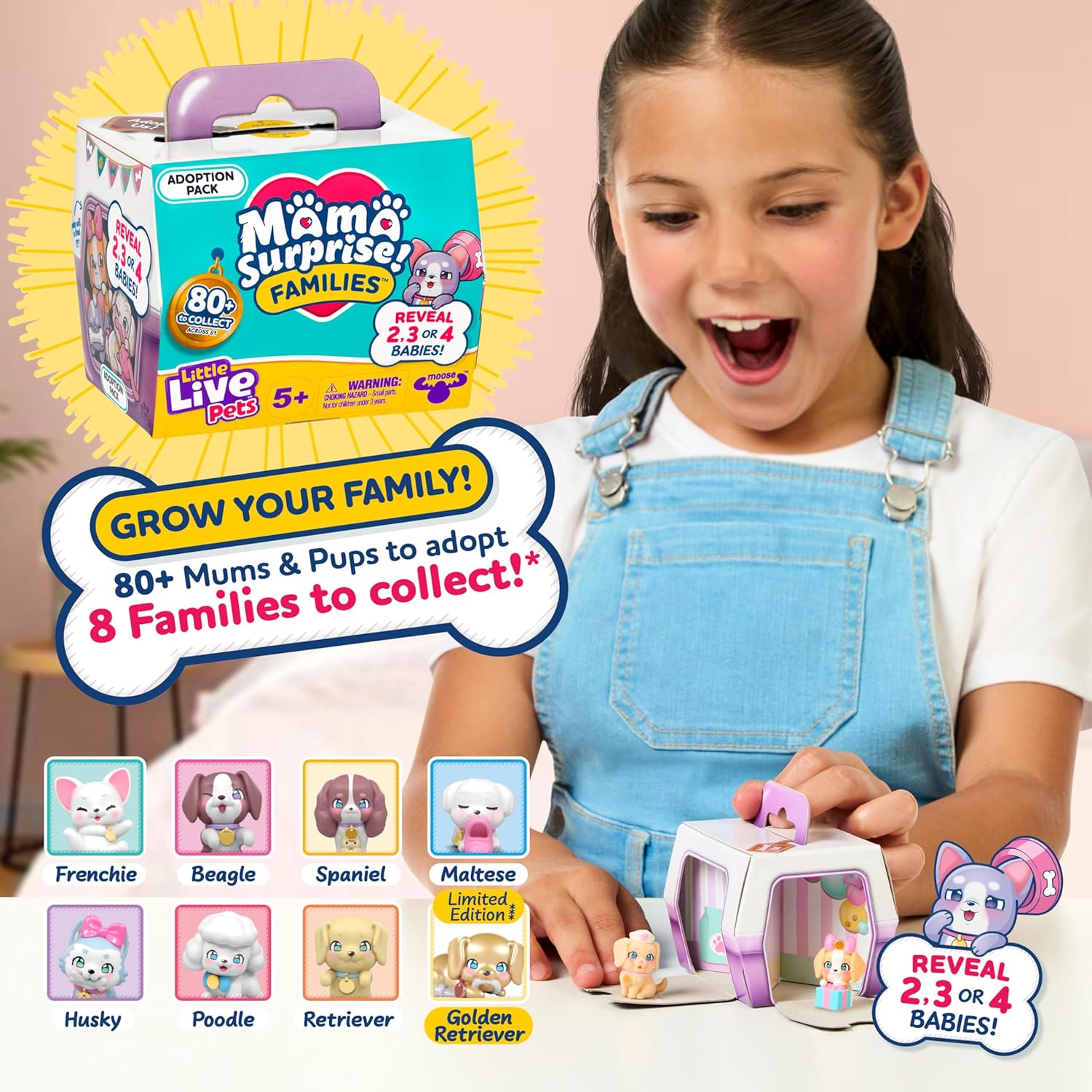 Thumbnail 5 de Little Live Pets Mama Surprise Families: Baby-Klinik-Spielset mit 3 Retriever-Welpen – magisch und vielseitig