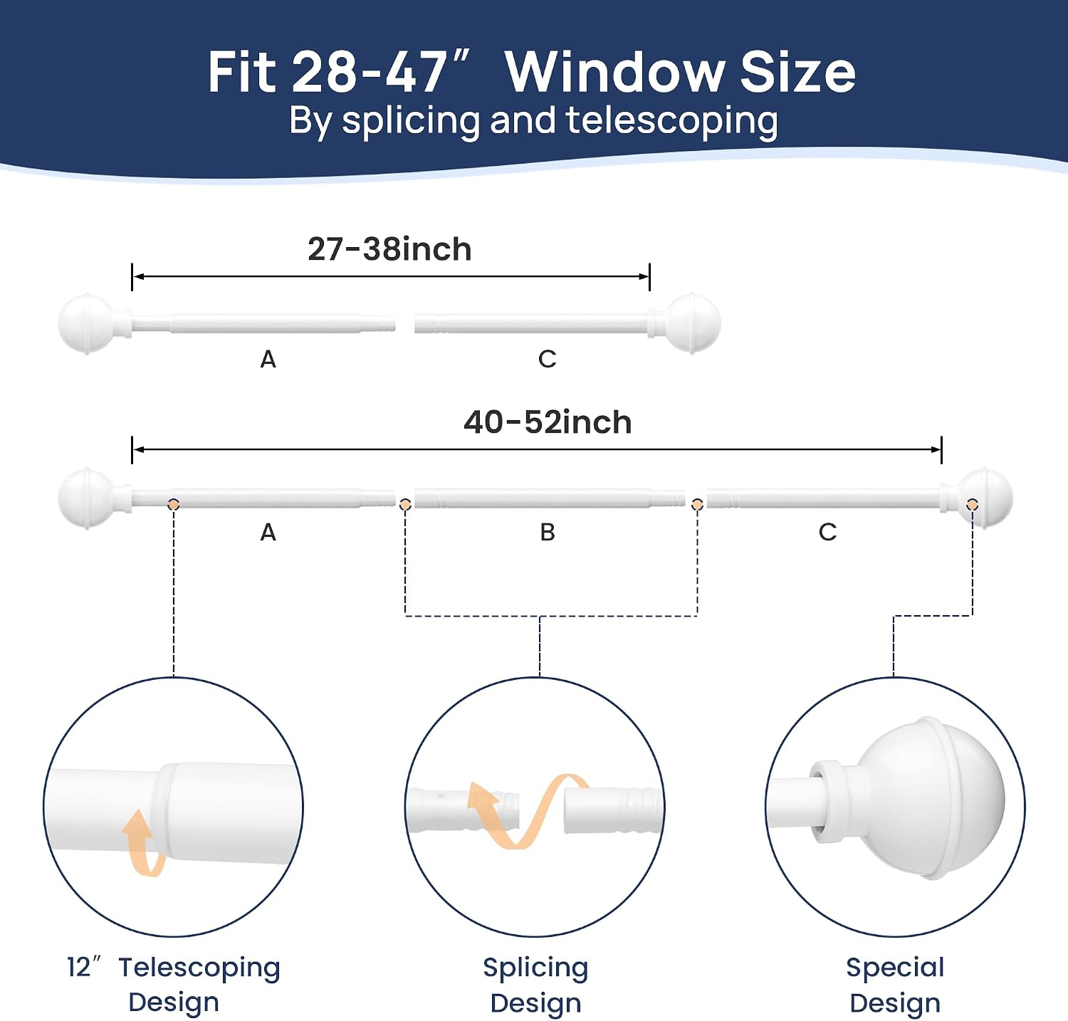 Thumbnail 2 de ENJOYBASICS No Drill Curtain Rods