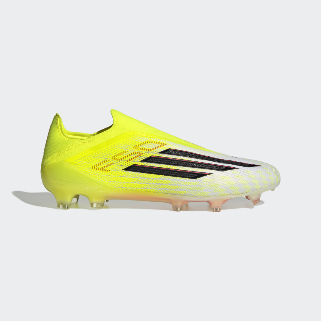 Detalle de Adidas F50 ELITE, bota de fútbol sin cordones para césped natural seco amarilla