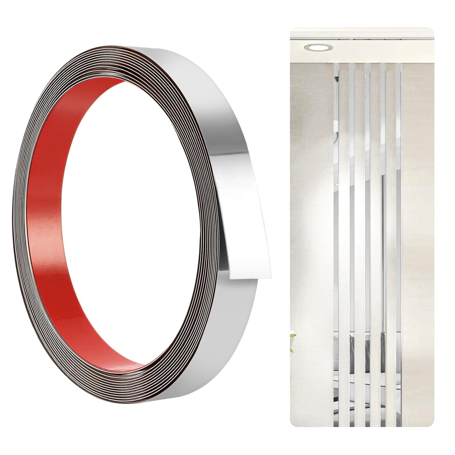 Detalle de Indrnif CX-03676-05319 zelfklevende RVS sierlijst, 5 m, zilver, 20 mm