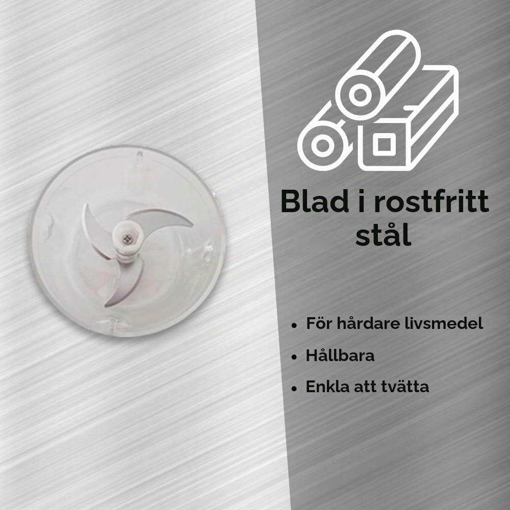 Detalle de BEHOME CHB minihackare med USB-laddning, 250 ml och blad i rostfritt stål
