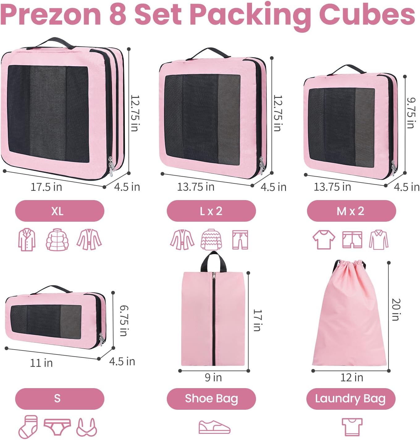 Thumbnail 2 de Prezon Compression Packing Cubes for Travel — Lightweight, Durable Luggage Organizers