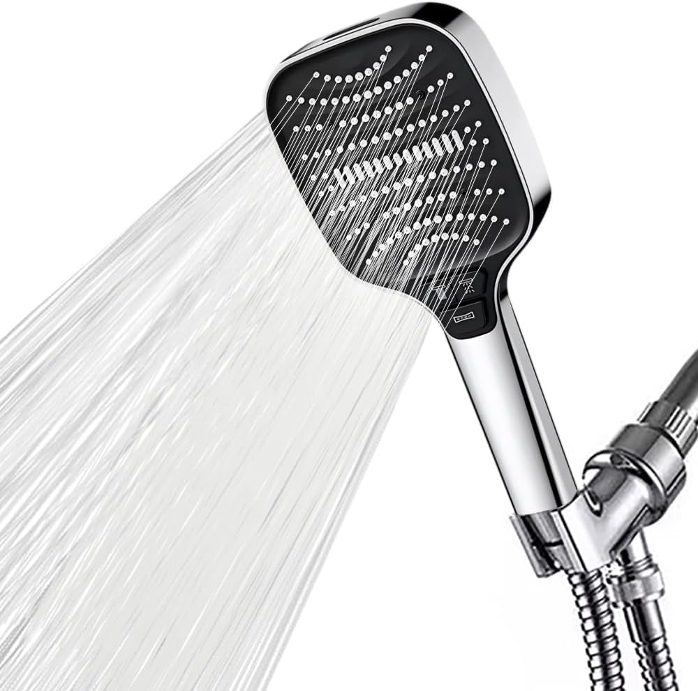 Detalle de Xixitaihao 8-Mode Handheld Shower Head with Power Wash and Anti-Clog Nozzles