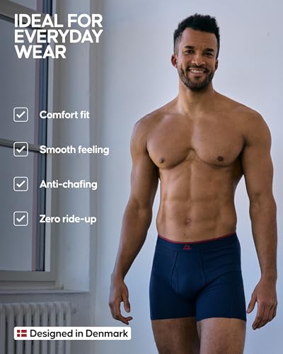 Detalle de DANISH ENDURANCE Men’s Bamboo Boxers – Comfortable, Breathable 6 Pack (Open Fly option) – L