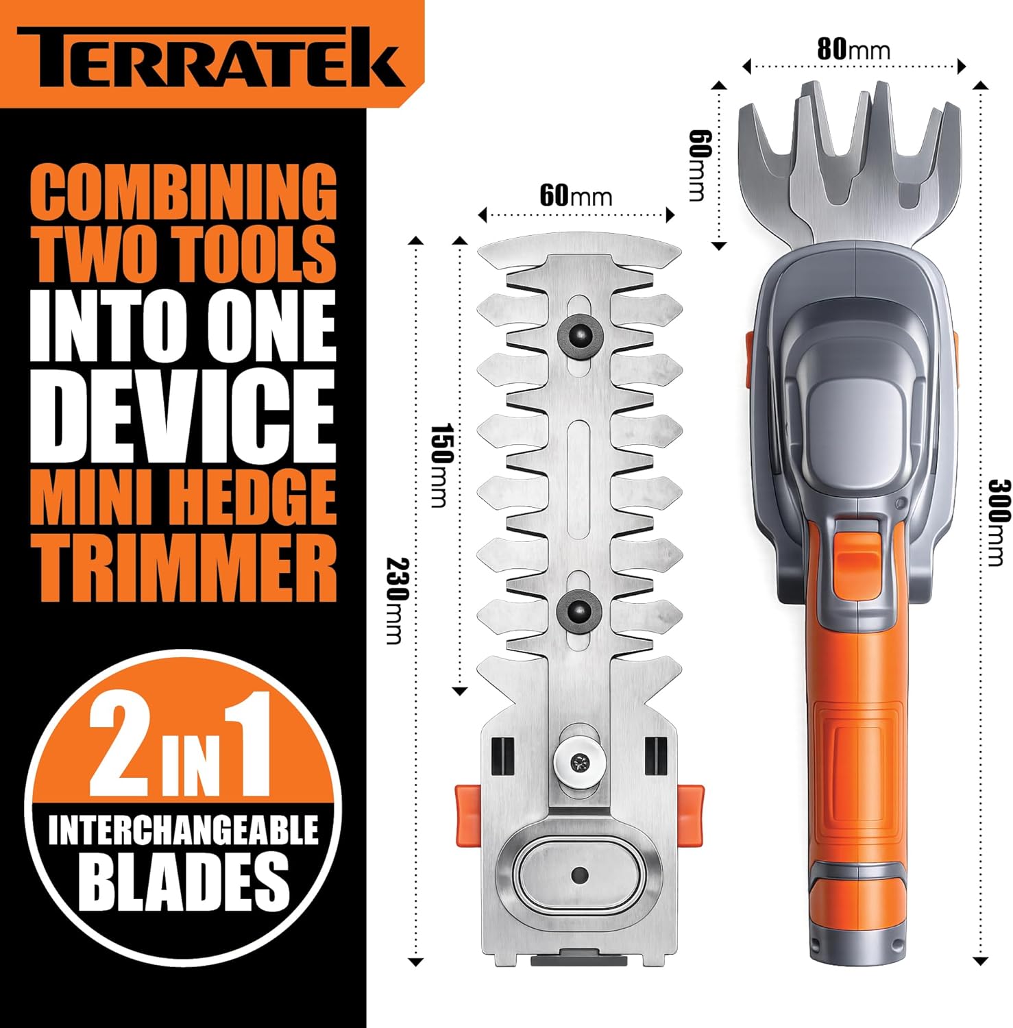 Detalle de Terratek 2 IN 1 7.2V Cordless Hedge Trimmer