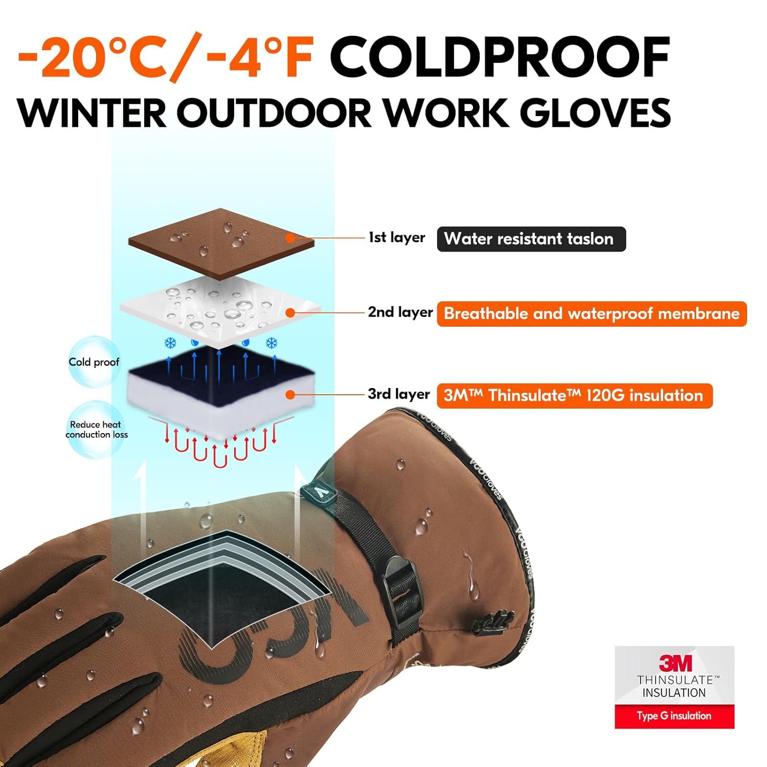 Thumbnail 1 de Vgo... Guantes Térmicos Impermeables para Hombre ❄️ -20°C