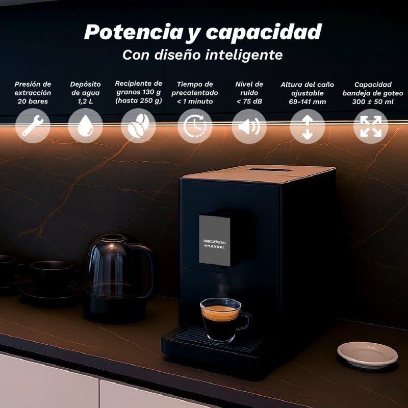 Thumbnail 2 de Grunkel Darkcafpress 1,2L: Cafetera automática con molinillo regulable y 20 bares