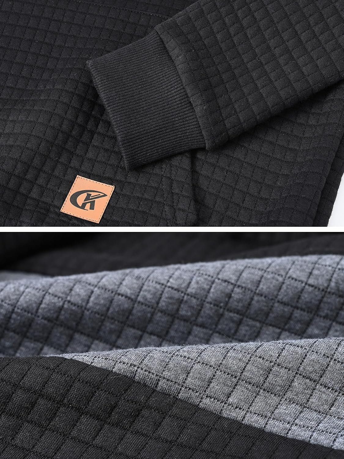 Thumbnail 4 de YuKaiChen Herren Patchwork Hoodie Langarm – Jacquard Farbblock Pullover mit Taschen