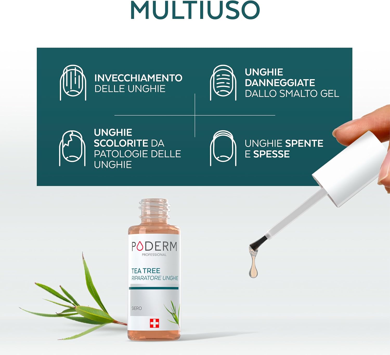 Detalle 2 de PODERM Tea Tree Riparatore Unghie 6 ml