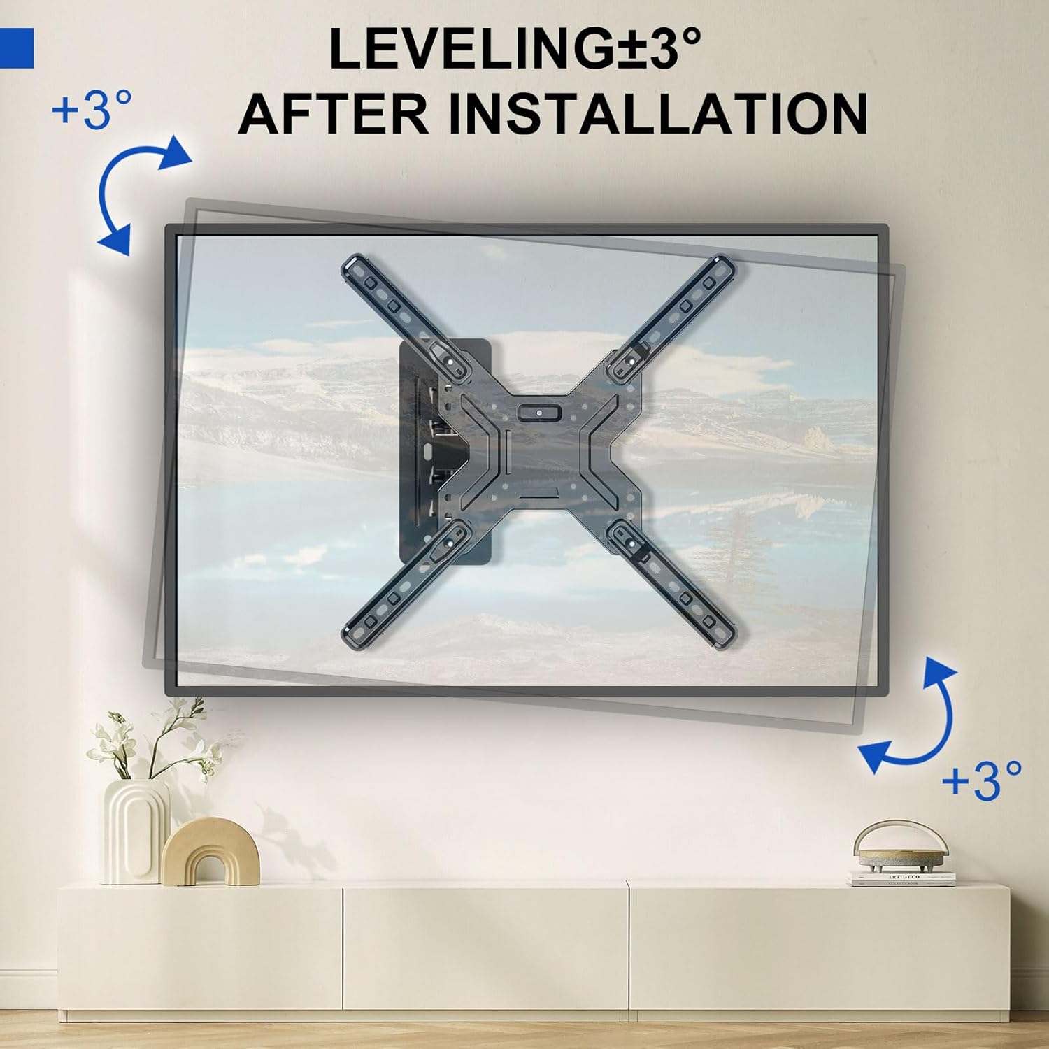 Detalle de JXMTSPW TV Wall Bracket for 26–60in TVs with Corner Mount, Swivel and Tilt
