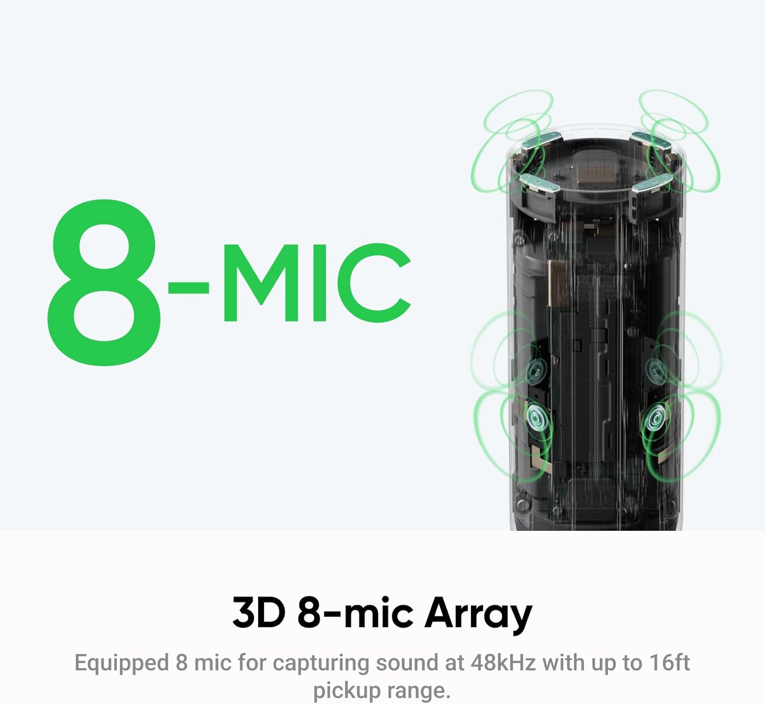 Thumbnail 5 de Insta360 Wave AI conference speakerphone with Bluetooth, noise-cancelling mics, beamforming and AI transcription (32GB)