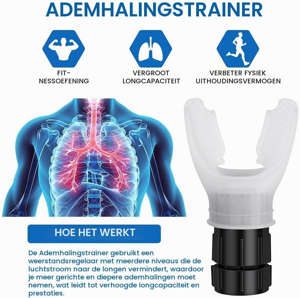 Detalle 2 de ACWOO 3866690 ademhalingstrainer met verstelbare weerstand, wit