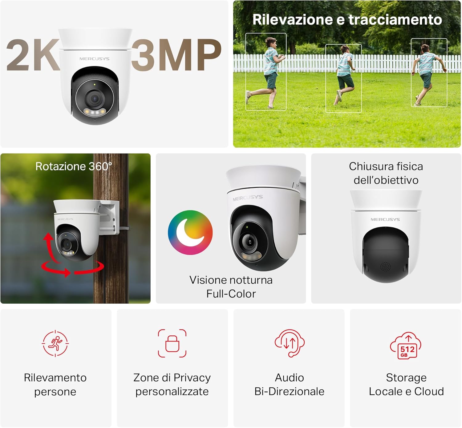 Thumbnail 1 de MERCUSYS MC510 telecamera WiFi 512 GB