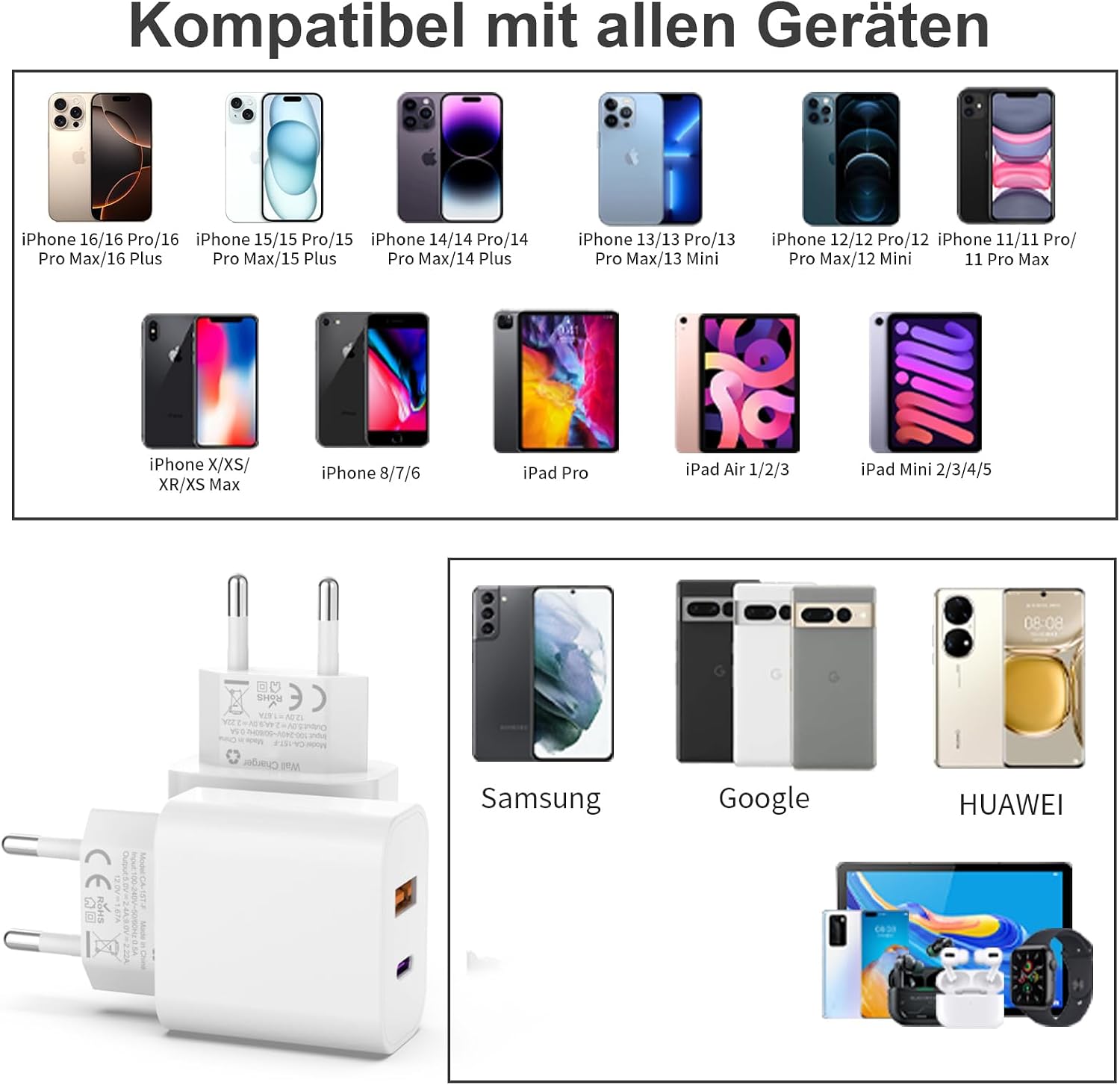Thumbnail 5 de USB C Ladegerät 25W 2er Pack – 2 in 1 USB Adapter