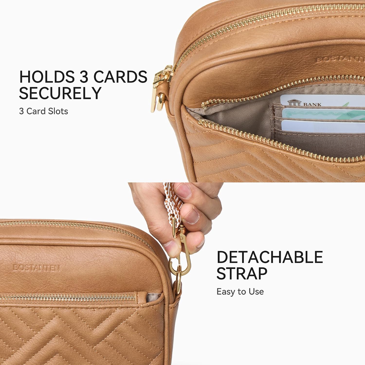 Detalle 2 de BOSTANTEN Quilted Crossbody Bag Vegan Leather