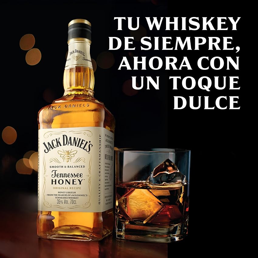 Detalle de Jack Daniel's Honey Whisky 🍯 1L, Dulce con Toque de Miel