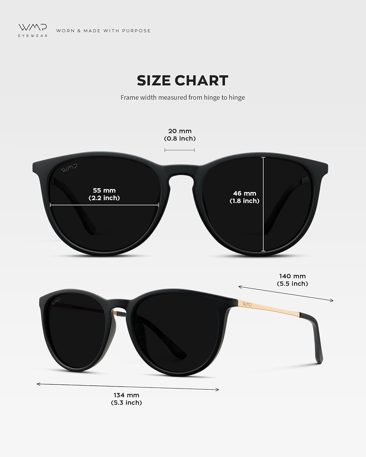Detalle de WearMe Pro Round Polarized Sunglasses for Women (UV400) — Vintage Retro Style