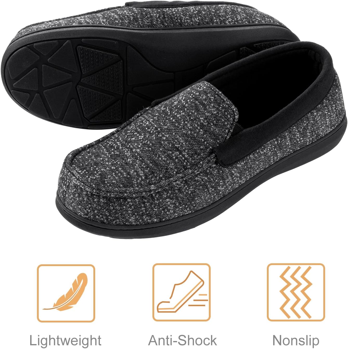 Thumbnail 4 de RockDove Tweed Memory Foam Moc Slipper