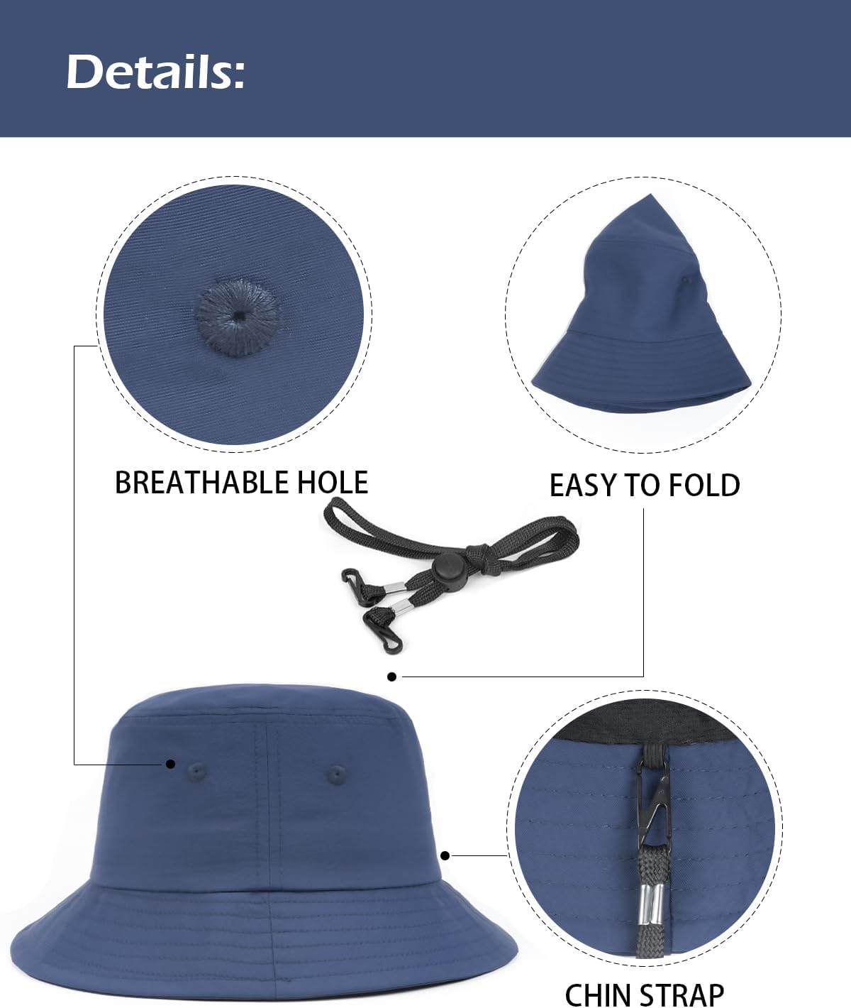 Detalle de Zylioo XXL/XL/XLarge Quick Dry Bucket Hat Review