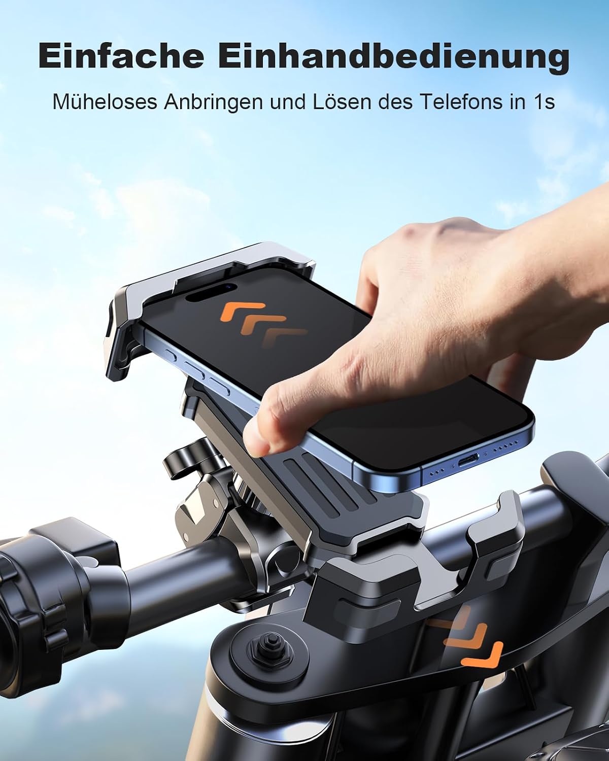 Thumbnail 1 de CIRYCASE Handyhalterung Fahrrad: 360° drehbar, Anti-Vibration & werkzeuglose Lenkerklemme für 4,7–6,8 Zoll