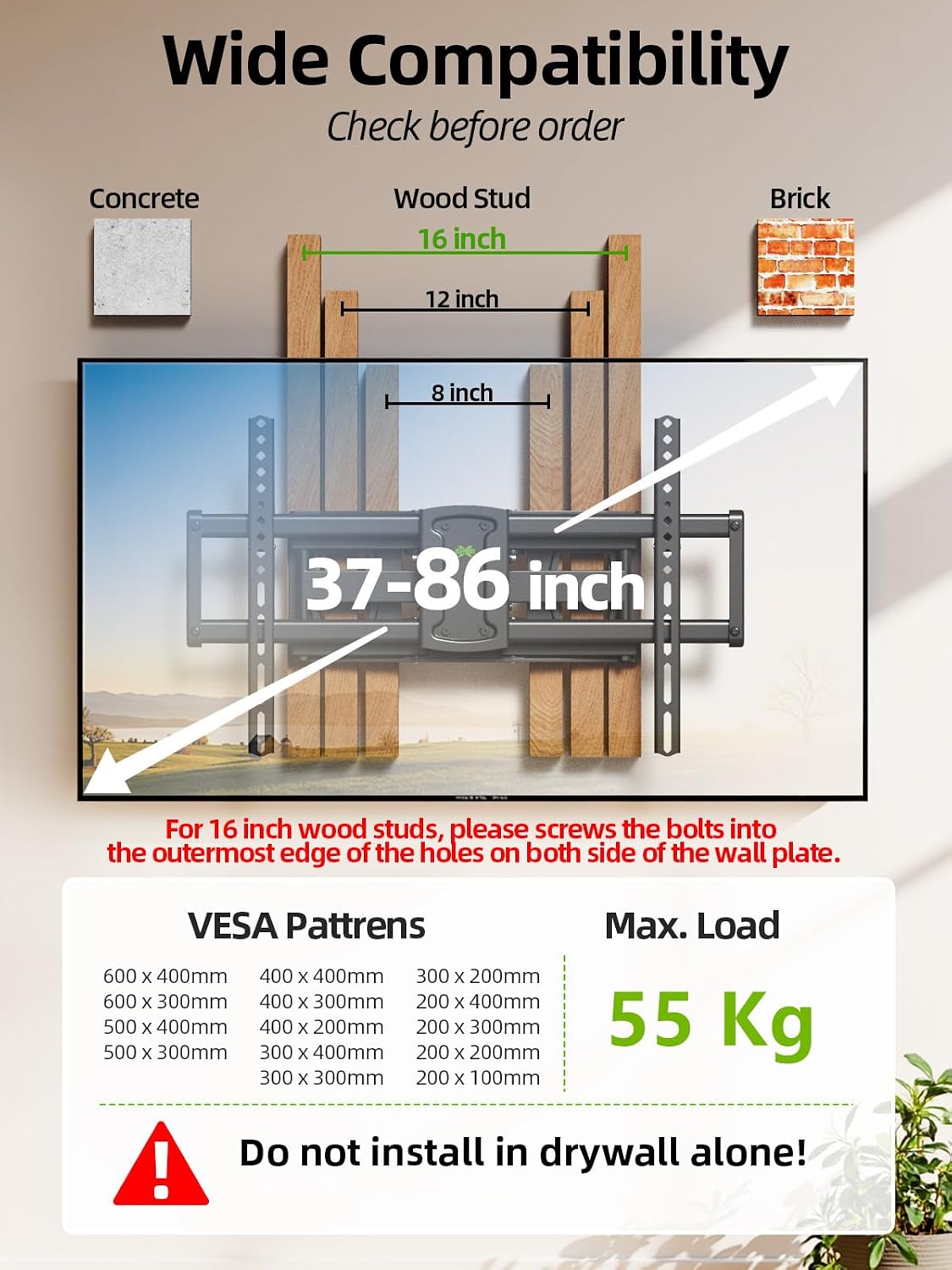 Detalle de USX MOUNT XML901 TV Wall Bracket for 37–86 Inch TV | Full Motion, 55kg
