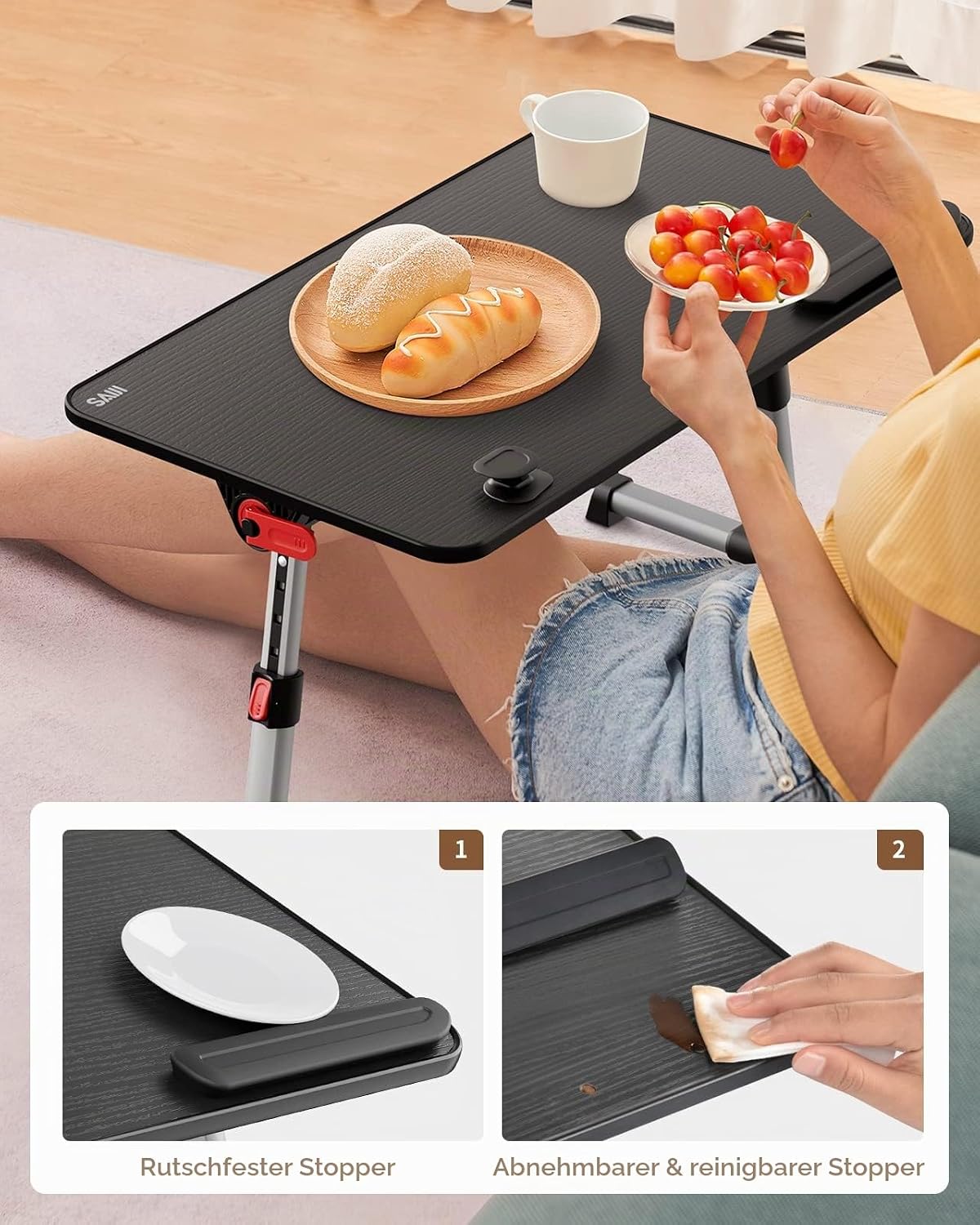 Thumbnail 1 de SAIJI Betttisch höhenverstellbar 23,9–32 cm 🛋
