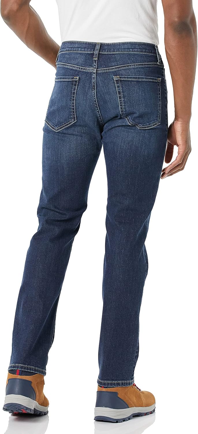 Detalle de Amazon Essentials Jean très extensible à coupe droite pour homme — couleurs délavées