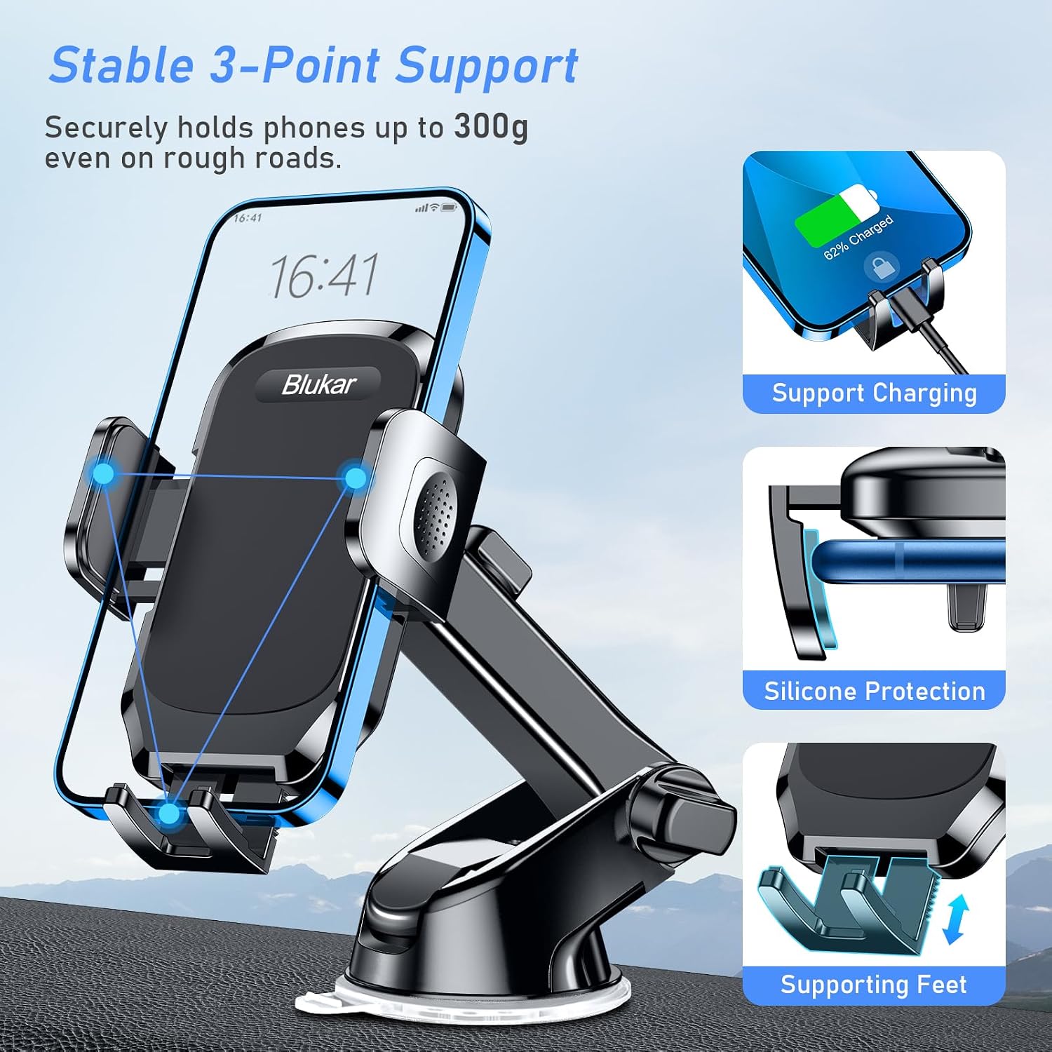 Detalle 2 de Blukar Car Phone Holder 360° rotation