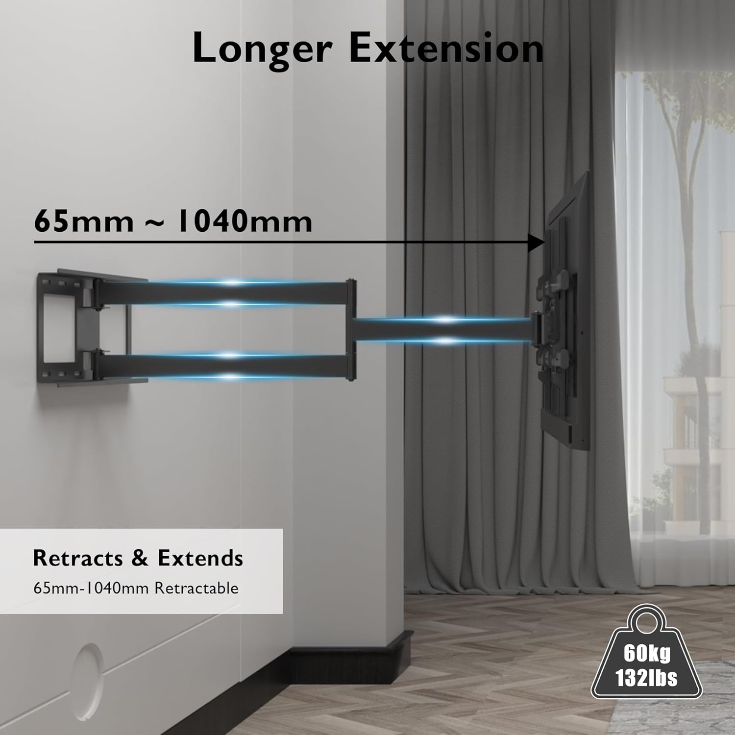 Detalle de BONTEC Extra Long Articulating TV Wall Bracket 60 kg