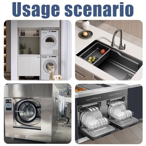 Detalle de OUKMAO Universal Drain Hose Extension Kit, Grey, 2m with Connector and Clamps