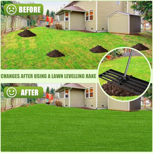 Thumbnail 5 de INCIKITI Lawn Leveling Rake (76 x 25 cm) — Robust iron lawn leveller with adjustable handle