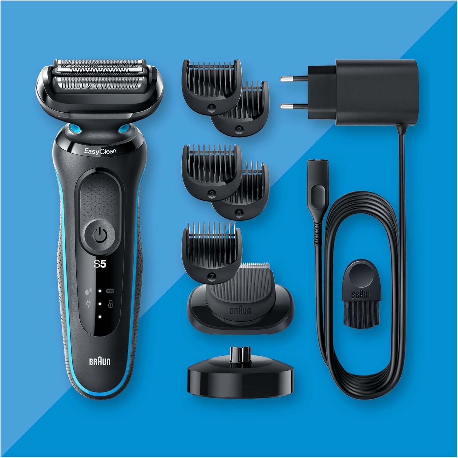Thumbnail 6 de BRAUN Rasoir Électrique Homme Series 5 51-M4500cs – Wet & Dry, 3 lames flexibles, coffret avec tondeuse à barbe et brosse de nettoyage