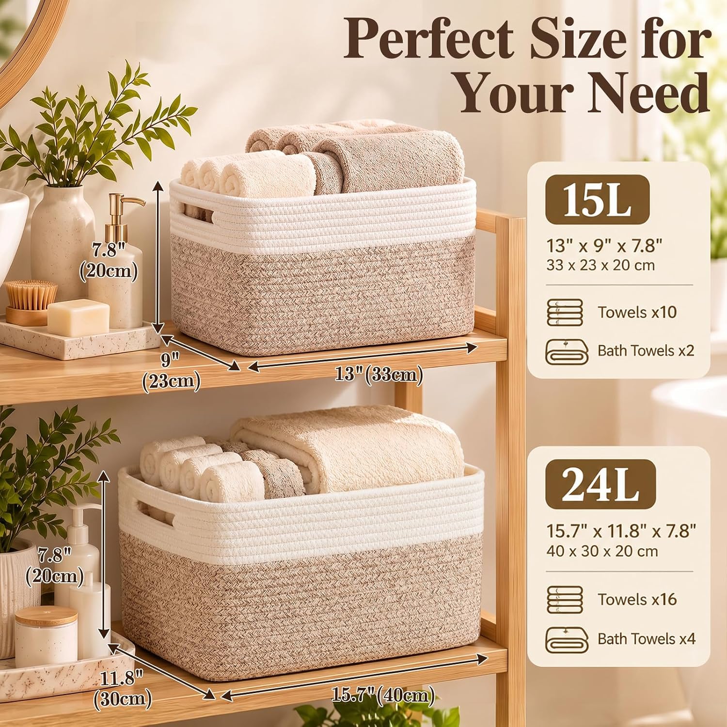 Detalle 2 de SIXDOVE 4-Pack Woven Storage Baskets ⚙