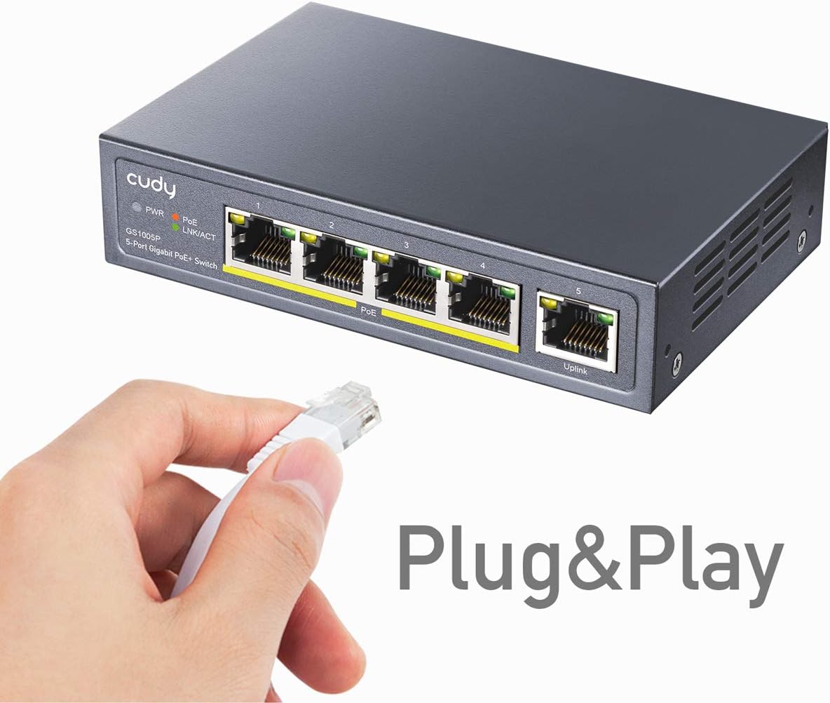 Thumbnail 3 de Cudy GS1005P switch Ethernet Gigabit PoE+ 60 W