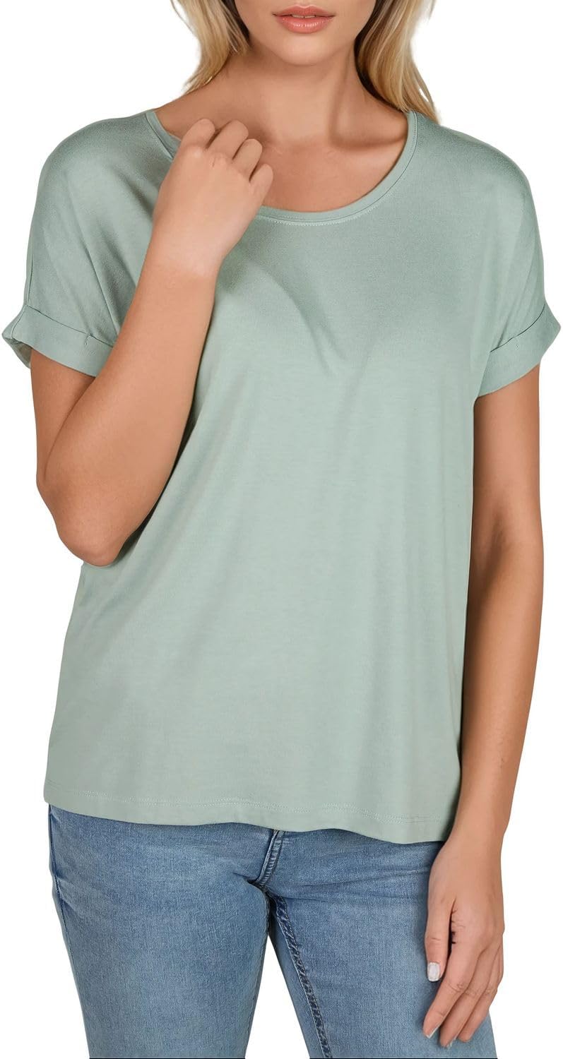 Thumbnail 4 de ONLY ONLMOSTER 2er-Pack Damen-Tops – Regular Fit, Rundhals, Kurzarm, Streifen/Unifarben