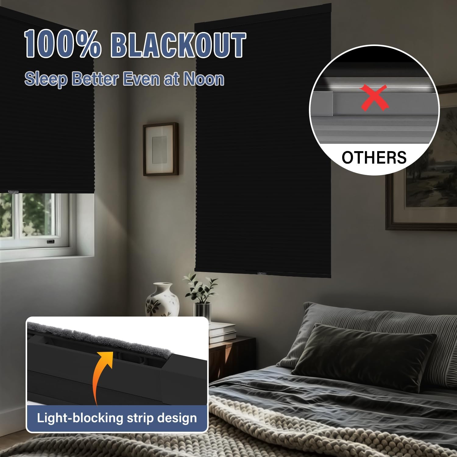 Thumbnail 3 de AOSKY 18" x 36" Cordless Blackout Cellular Shade, No-Drill Mount