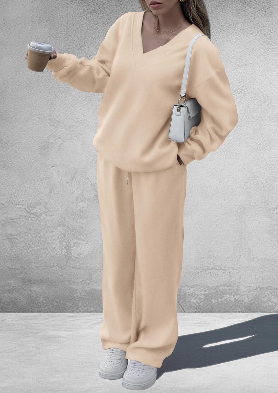 Detalle de Two Piece Knit Tracksuit Set V Neck