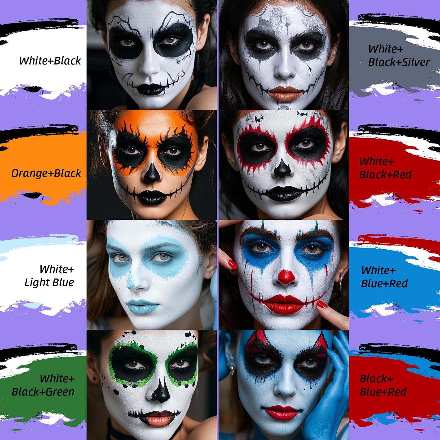 Thumbnail 6 de YBUETE Orange Face & Body Paint: professionelle Orange Gesichtsfarbe für Halloween, Cosplay und SFX-Make-up