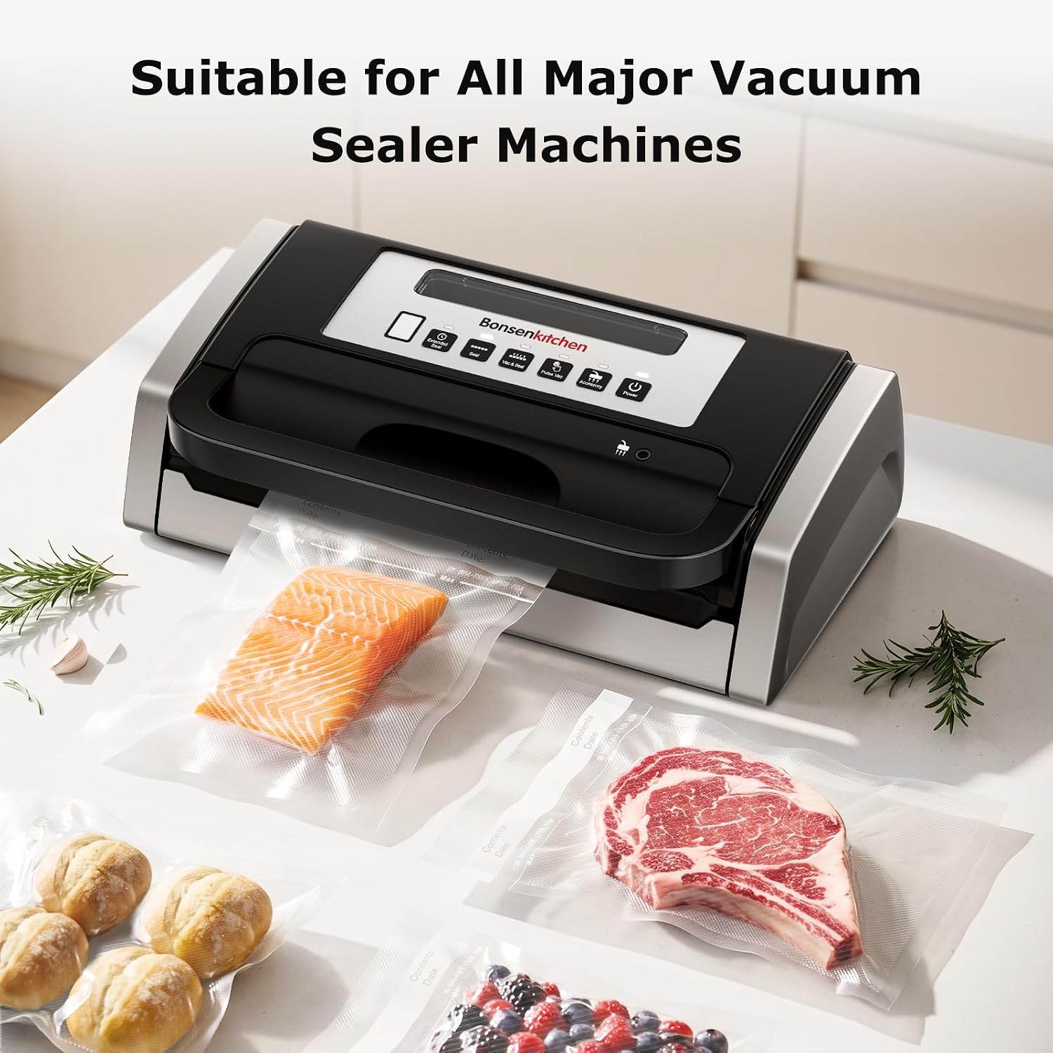 Detalle de Bonsenkitchen Vacuum Sealer Bags, 150 Count