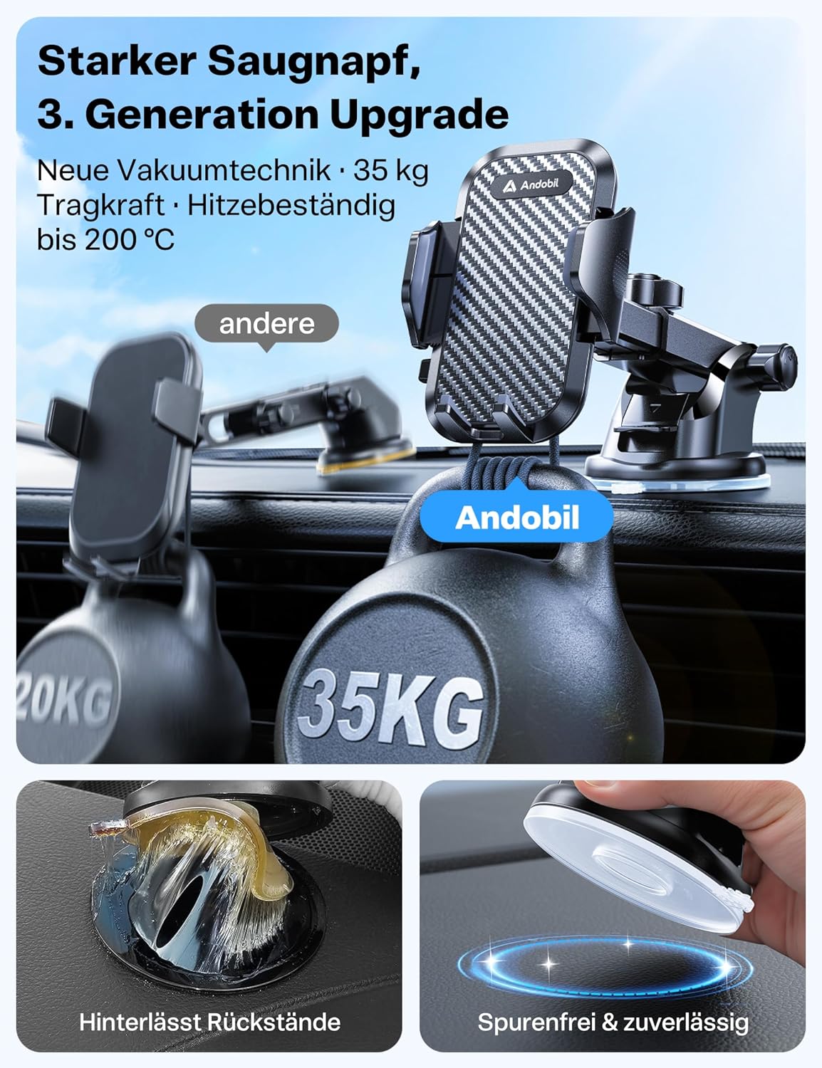 Thumbnail 3 de andobil Handyhalterung Auto 2026 3‑in‑1