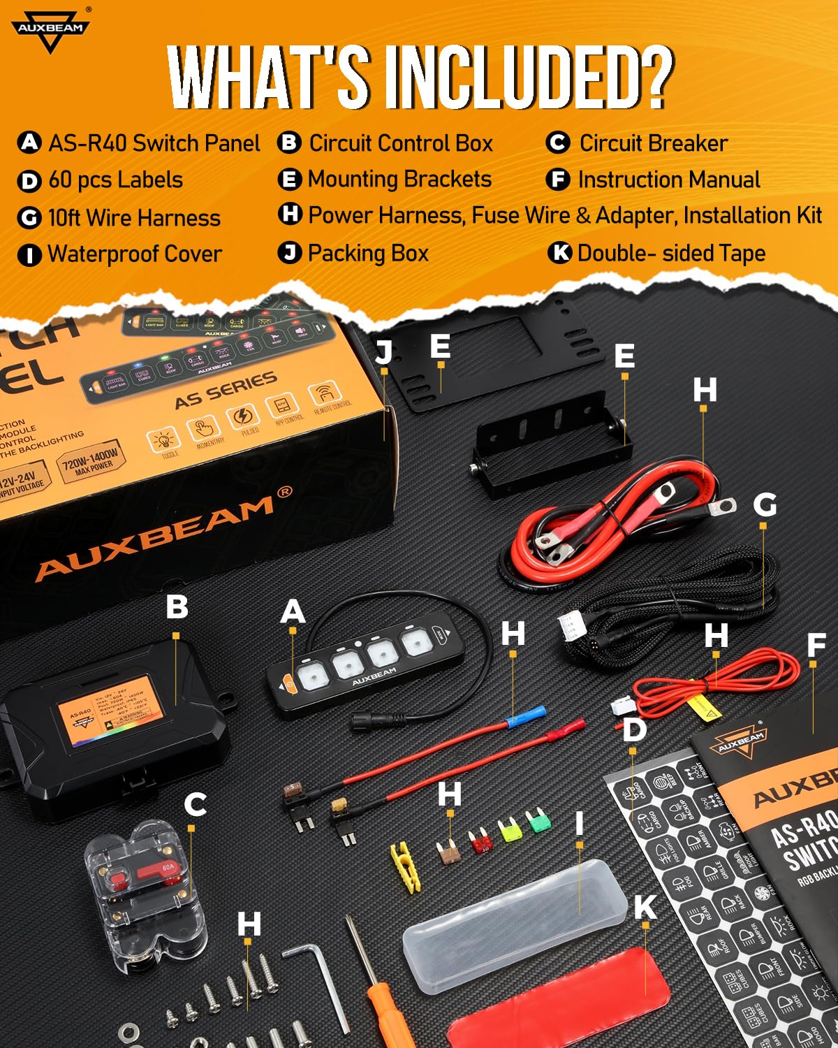 Thumbnail 5 de Auxbeam AS-R40 4 Gang RGB Switch Panel