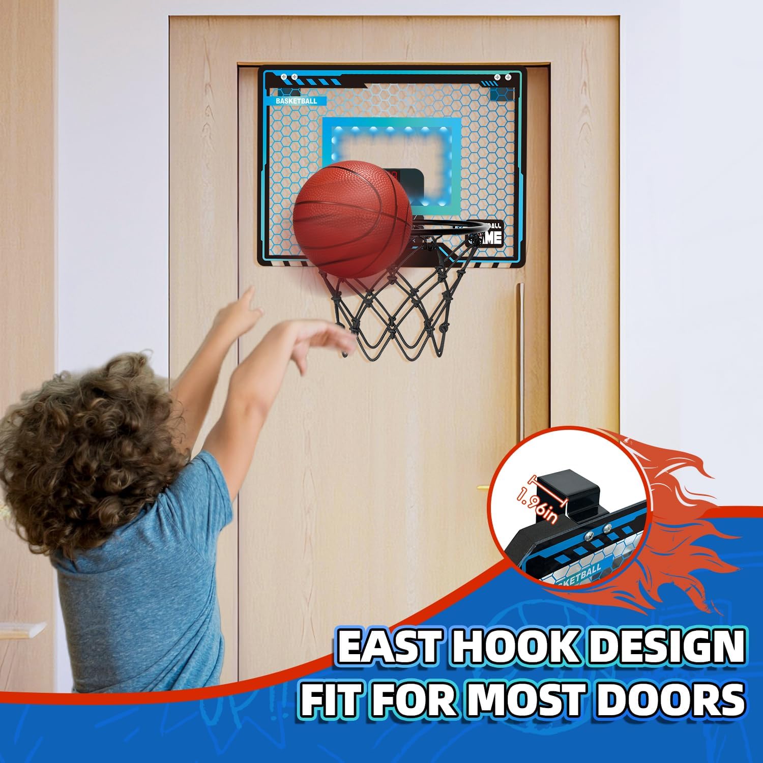 Thumbnail 2 de Indoor basketball hoop for kids with LED