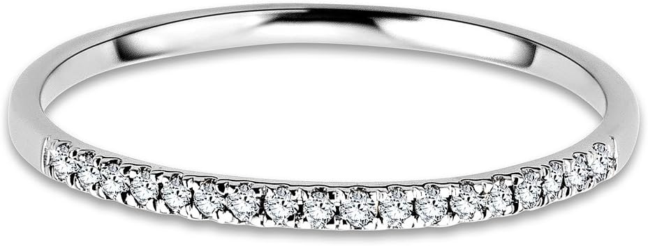 Detalle de OROVI Anello Donna 9Kt Oro Bianco con Diamanti – Eleganza fatta a mano