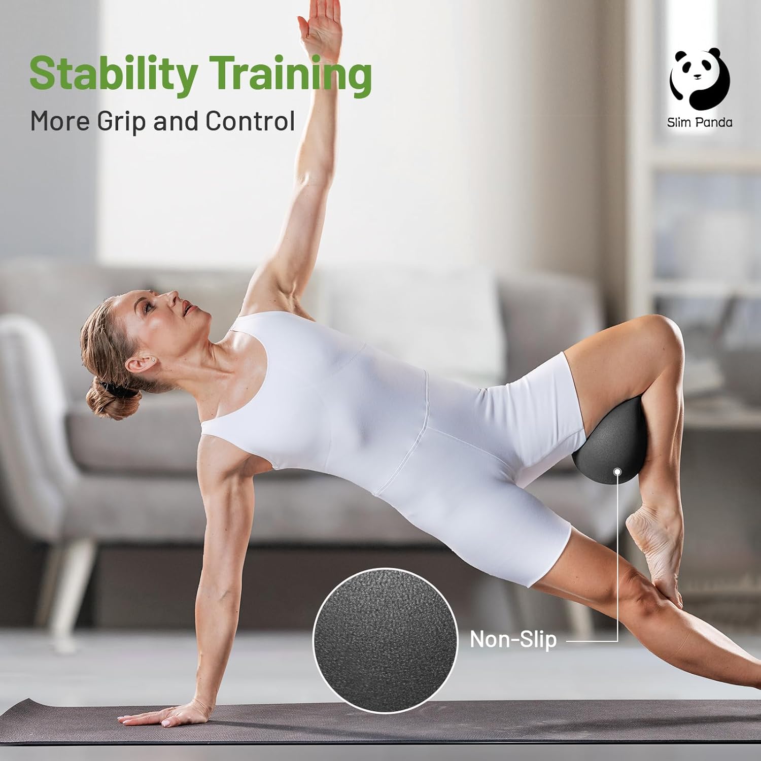 Detalle 2 de Slim Panda Gymnastikball (klein) 23–25 cm – Pilates- & Yoga-Ball für Balance-Training