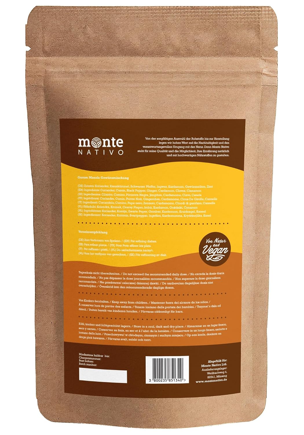 Detalle 2 de Monte Nativo Garam Masala 500 g 🍛