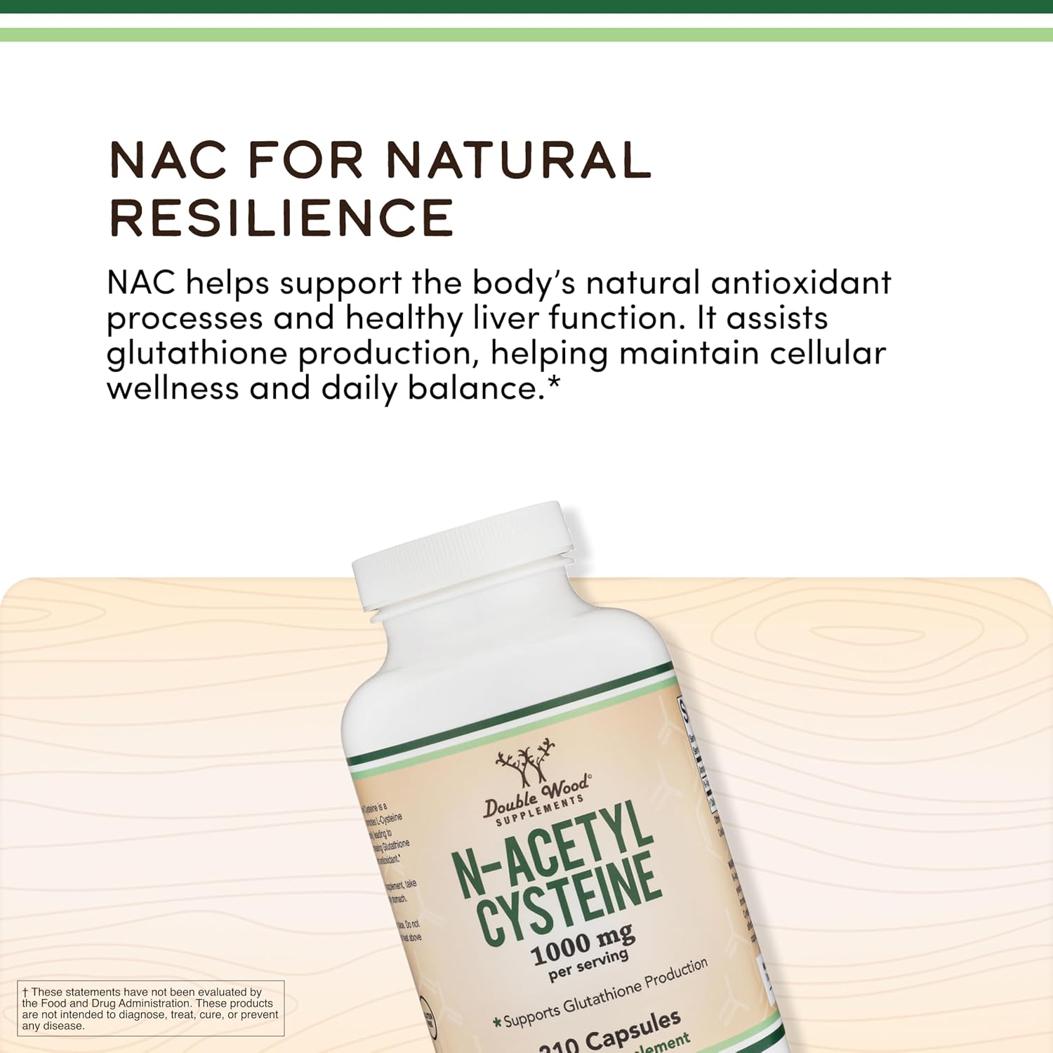 Detalle 2 de Double Wood NAC Supplement, 210 Capsules