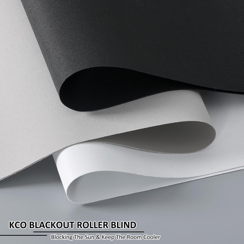 Detalle de KCO Cordless Blackout Roller Blind, 40" x 72", Black Polyester