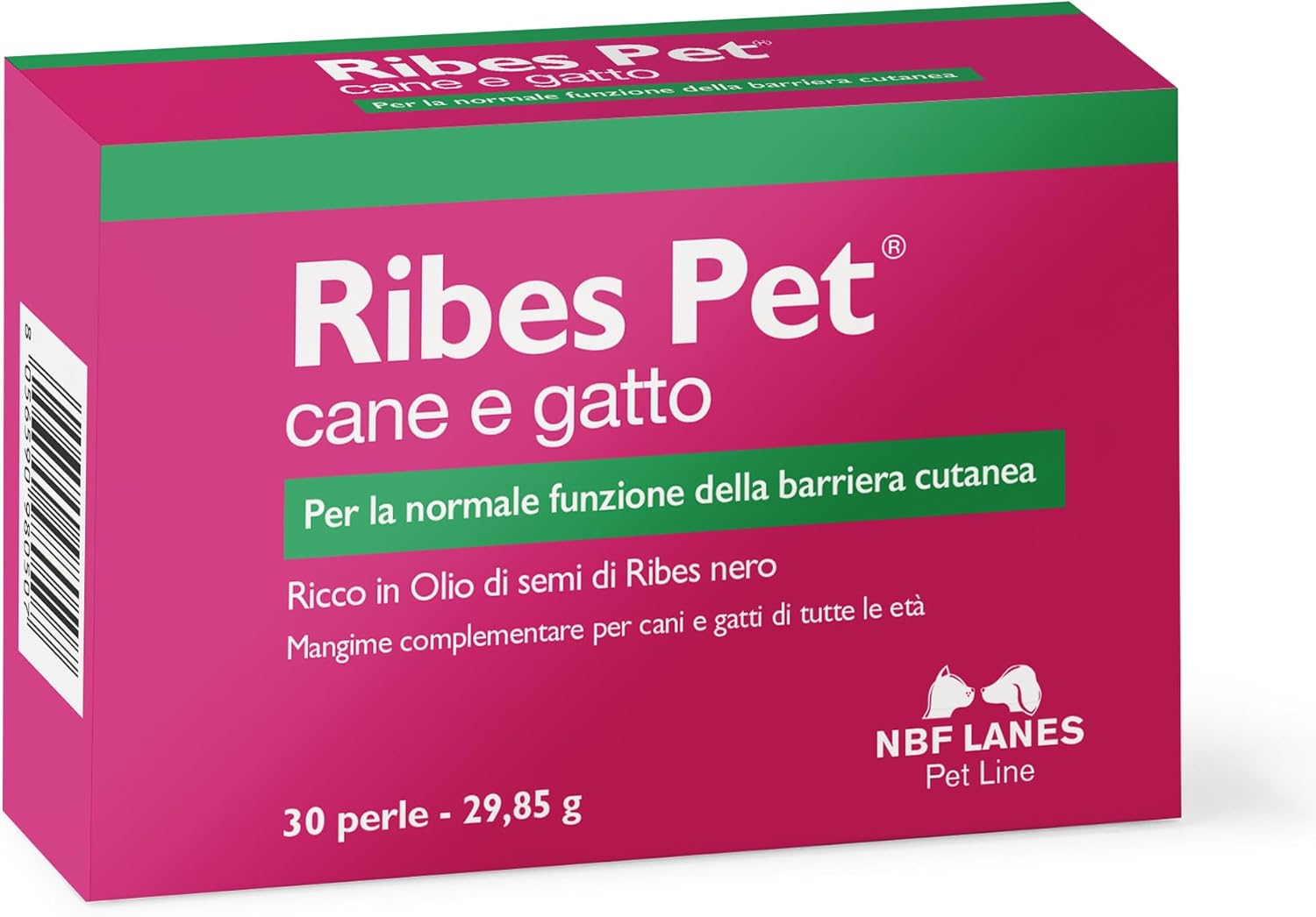 NBF Lanes Ribes pour Animaux de Compagnie — 30 perles attrayantes pour la fonction normale de la barrière cutanée