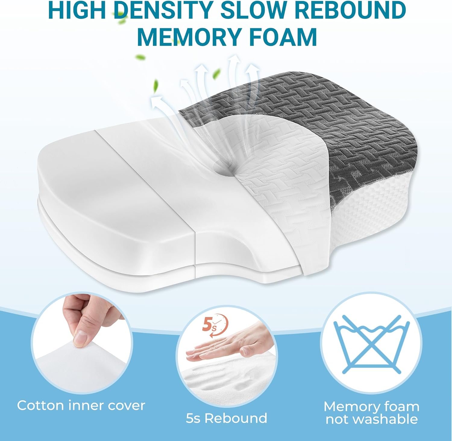 Thumbnail 6 de Elviros Memory Foam Nackenstützkissen – ergonomisch, verstellbar und 2-in-1